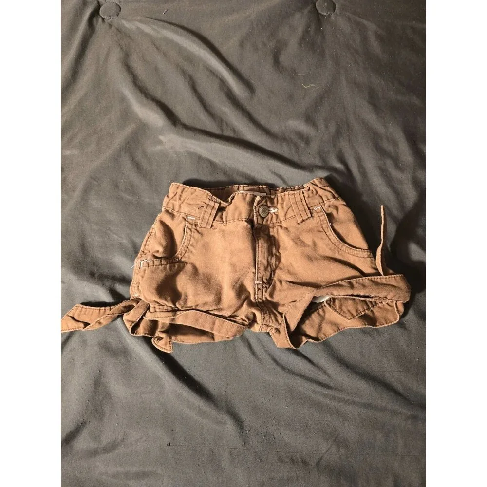 Old Navy Girls Brown Chino Shorts Elastic Waist Size 2T Cuffed Sweet